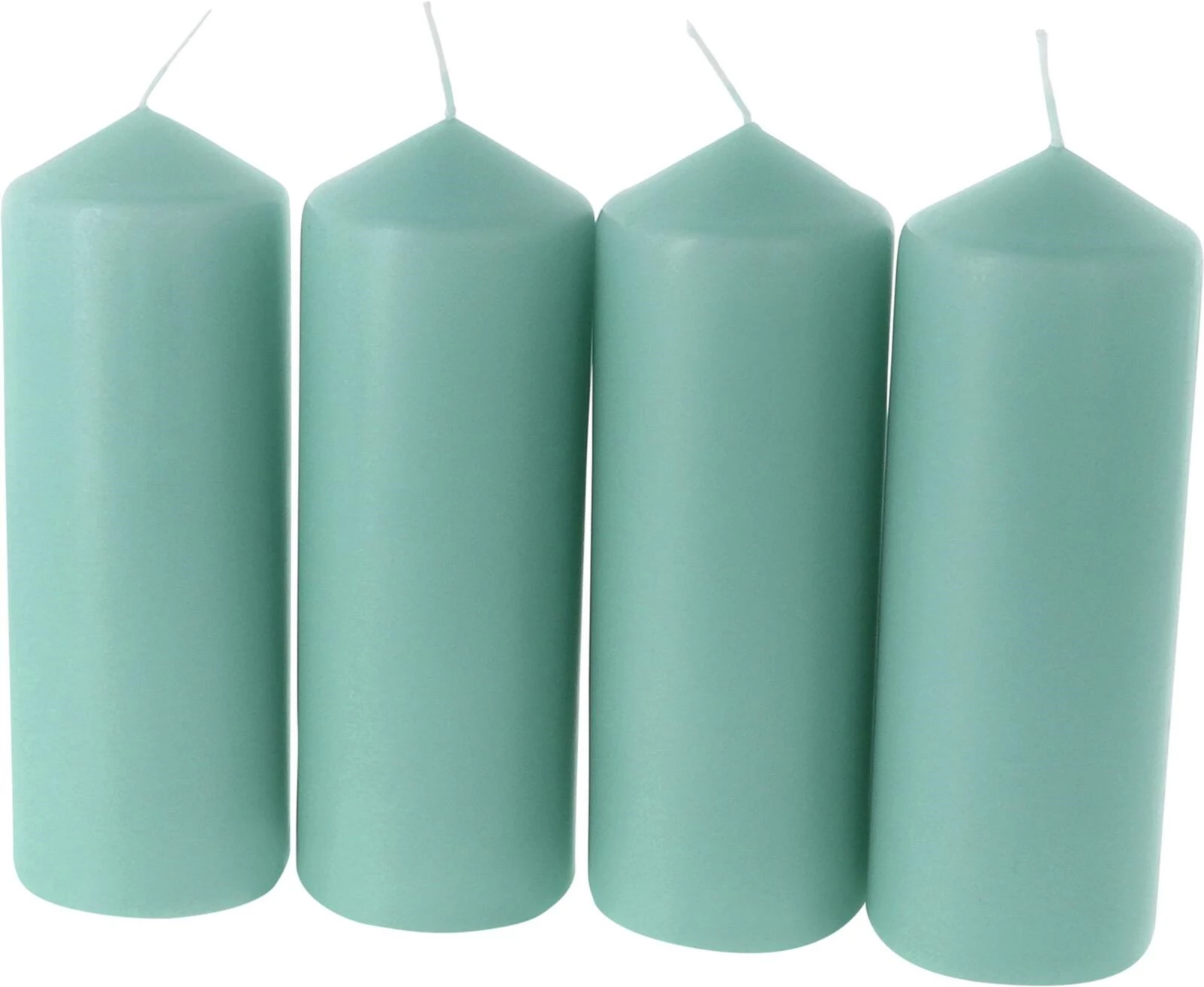 Bougie cylindre vert jade 6 × 16,5 cm