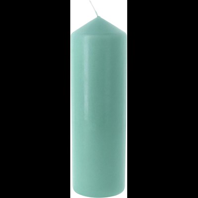 Bougie cylindre vert jade 8 × 25 cm