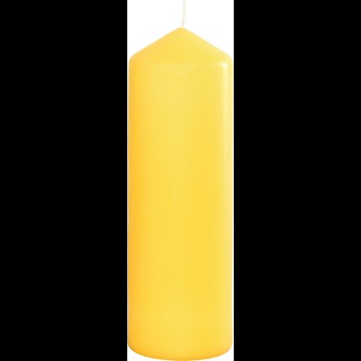 Bougie cylindre jaune pastel 8 × 25 cm