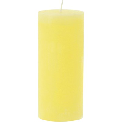Bougie givre jaune pastel 6 × 14 cm
