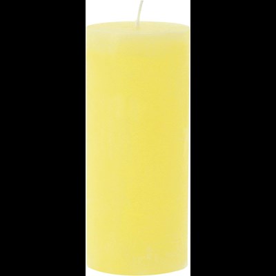 Bougie givre jaune pastel 6 × 14 cm