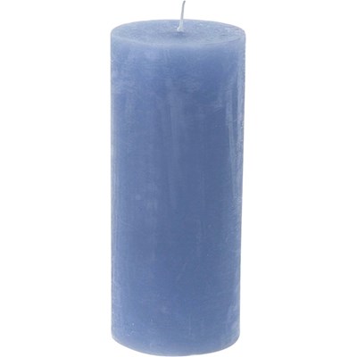 Bougie givre bleu fumée 6 × 14 cm