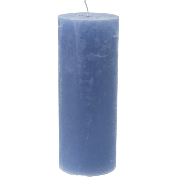 Bougie givre bleu fumée 7 × 18 cm