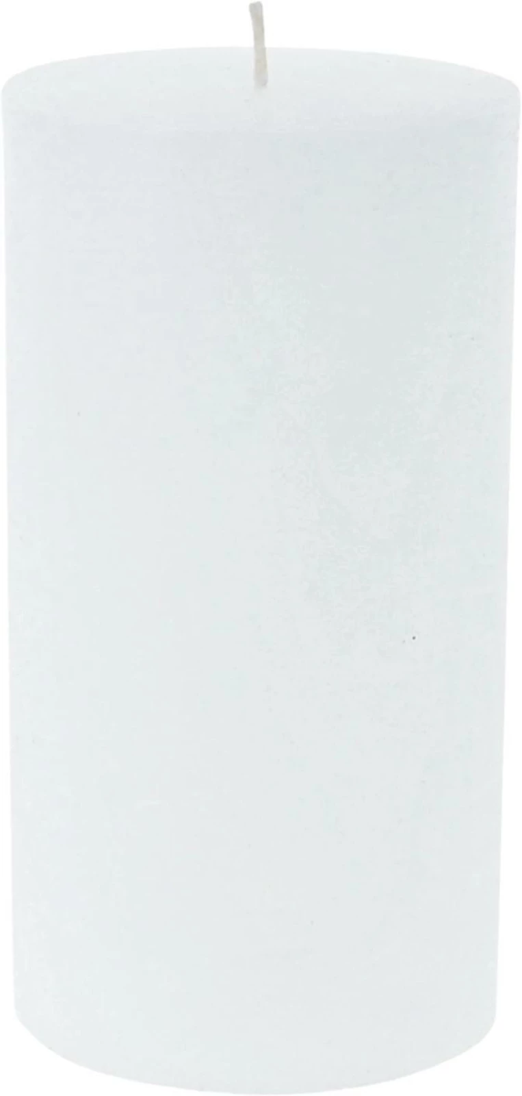 Raureifkerze weiss 8 × 15 cm