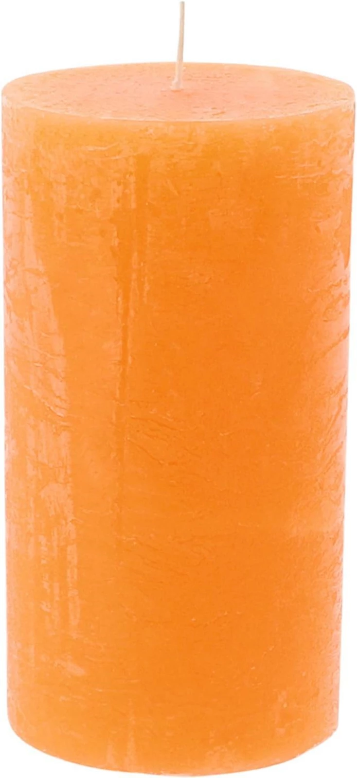 Raureifkerze mandarin 8 × 15 cm