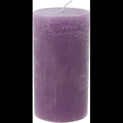 Raureifkerze violett 8 × 15 cm