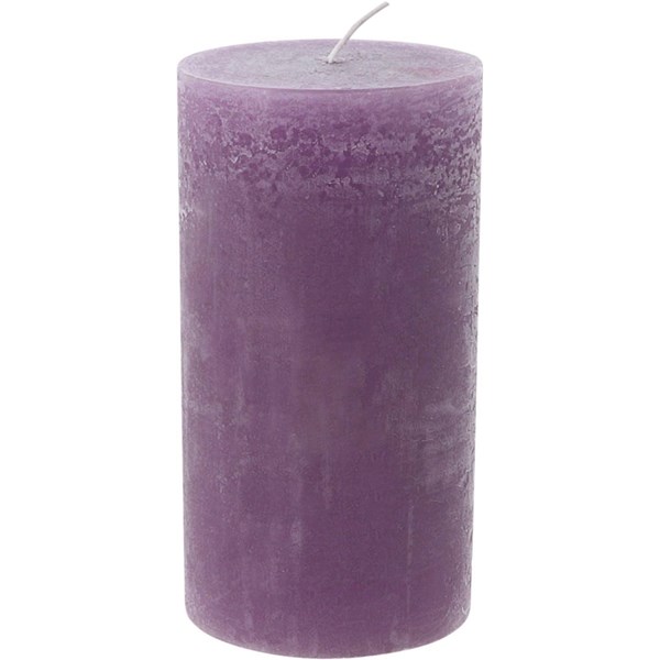 Bougie givre violet 8 × 15 cm