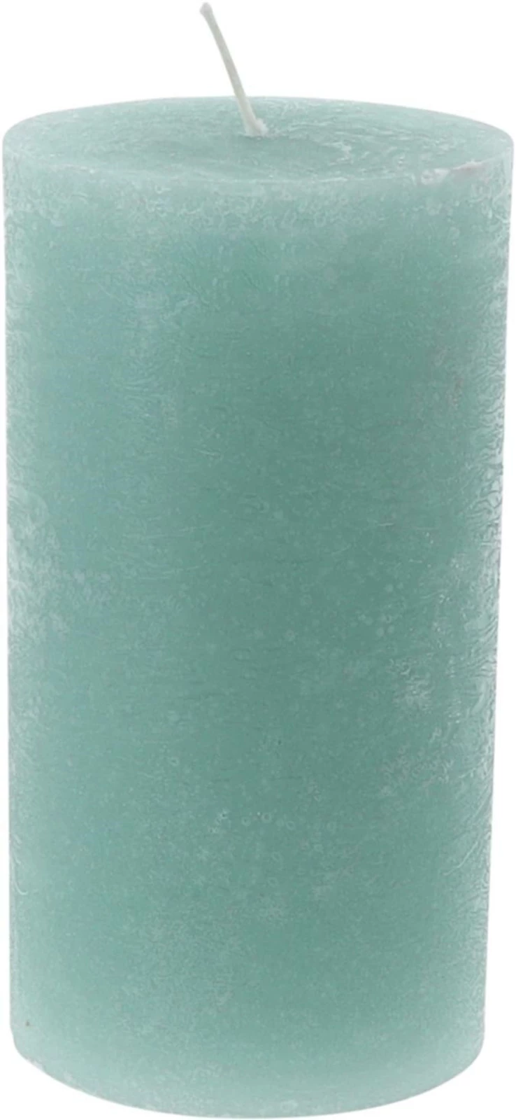 Raureifkerze jadegrün 8 × 15 cm