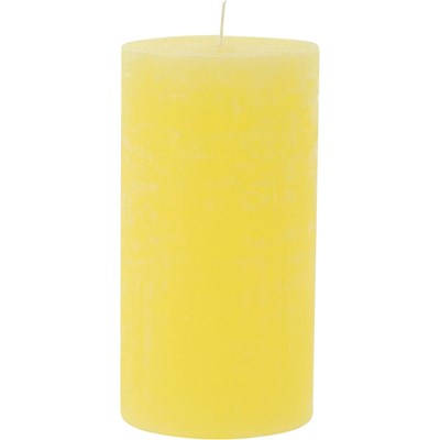 Bougie givre jaune pastel 8 × 15 cm