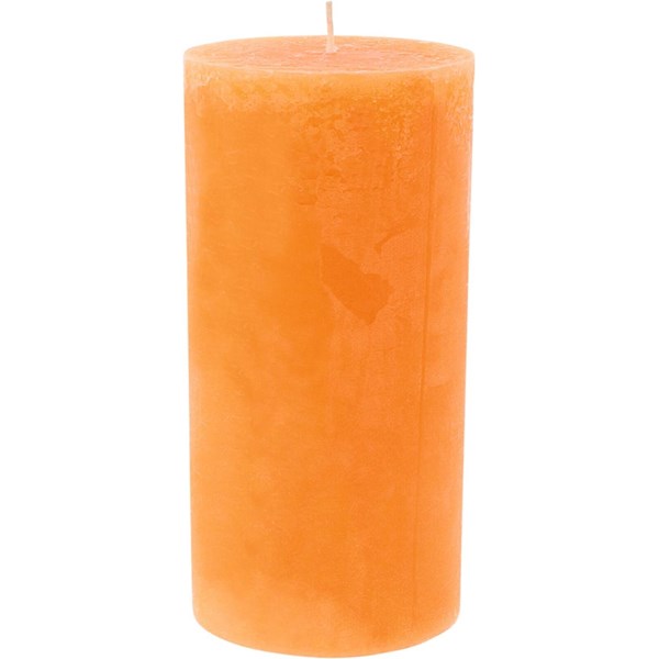 Raureifkerze mandarin 9 × 18 cm