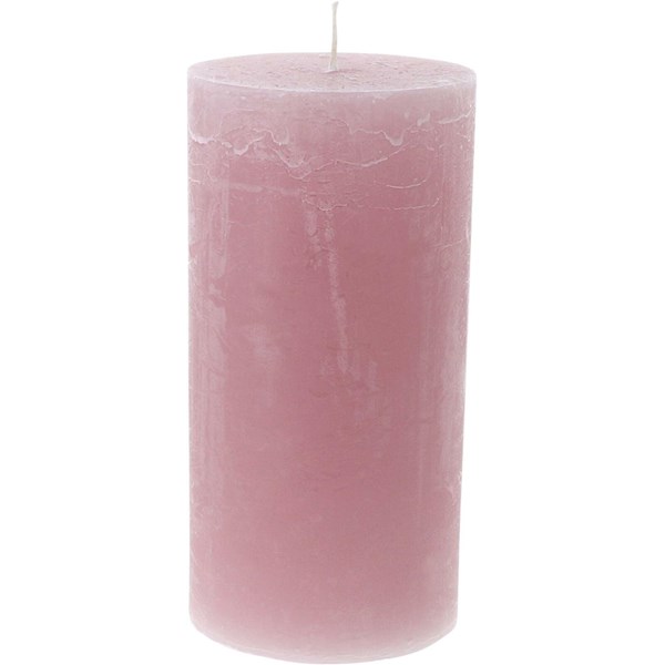 Bougie givre rosé 9 × 18 cm