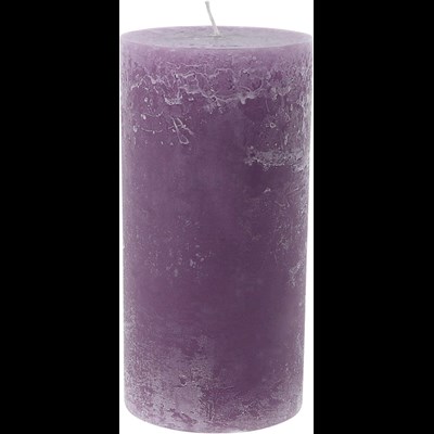 Bougie givre violet 9 × 18 cm