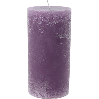Bougie givre violet 9 × 18 cm