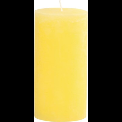 Bougie givre jaune pastel 9 × 18 cm