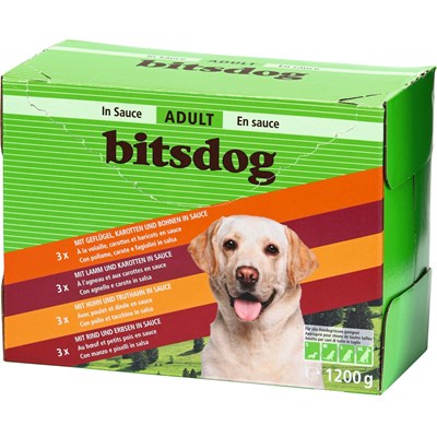 Hundefutter in Sauce bitsdog 12×100g