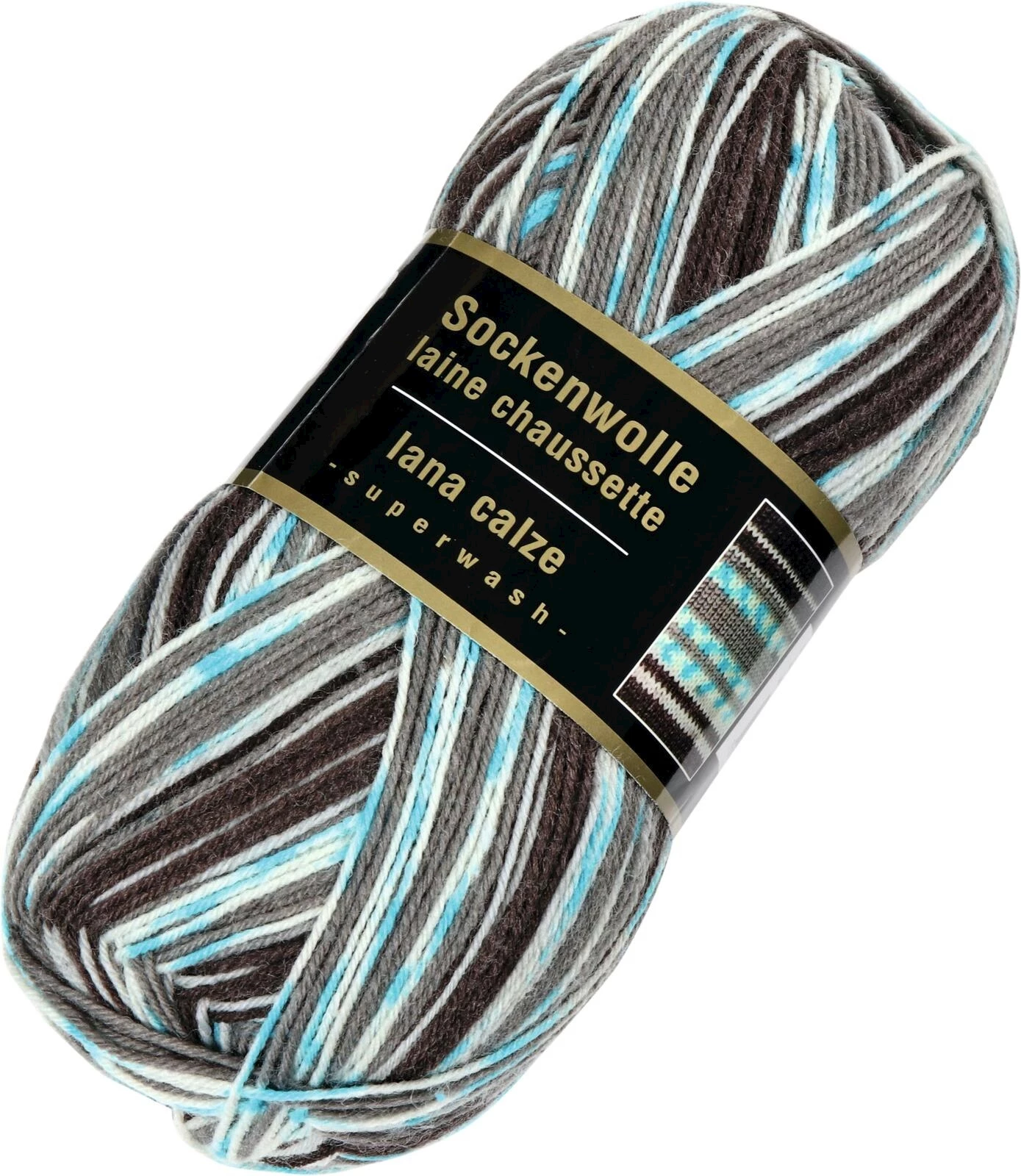 Sockenwolle petrol/grau