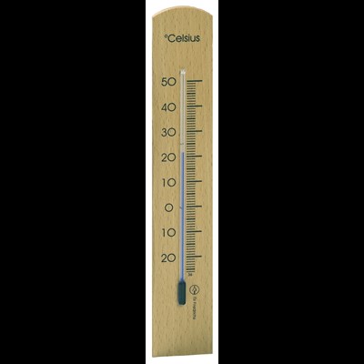 Thermomètre intérieur en bois verni