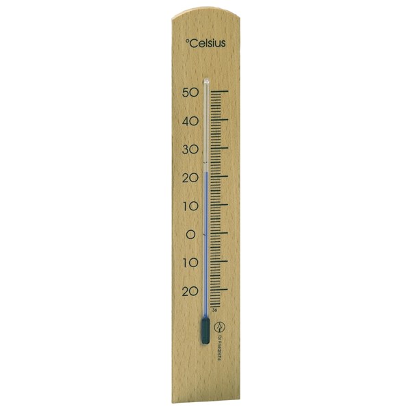 Thermomètre intérieur en bois verni