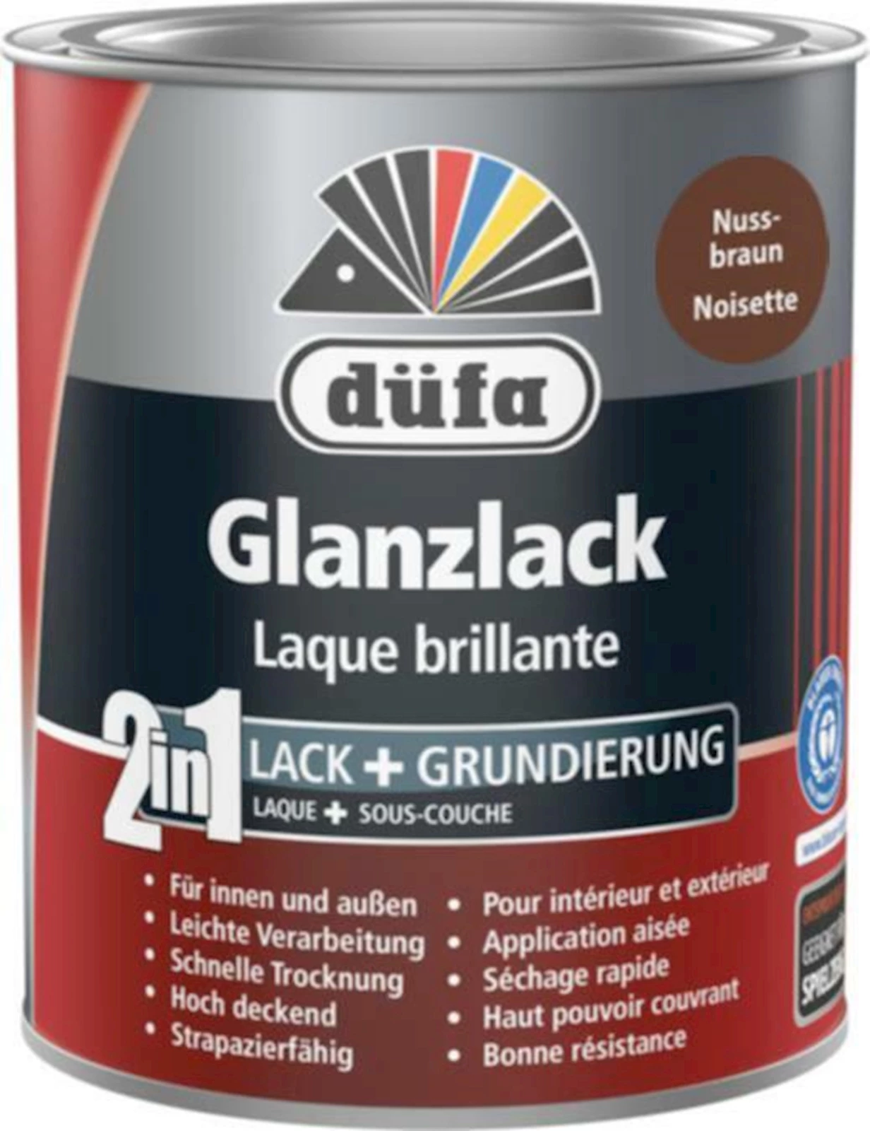 Acryllack Glanz Nussbraun 750 ml