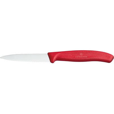 Couteau d’office ondulé rouge