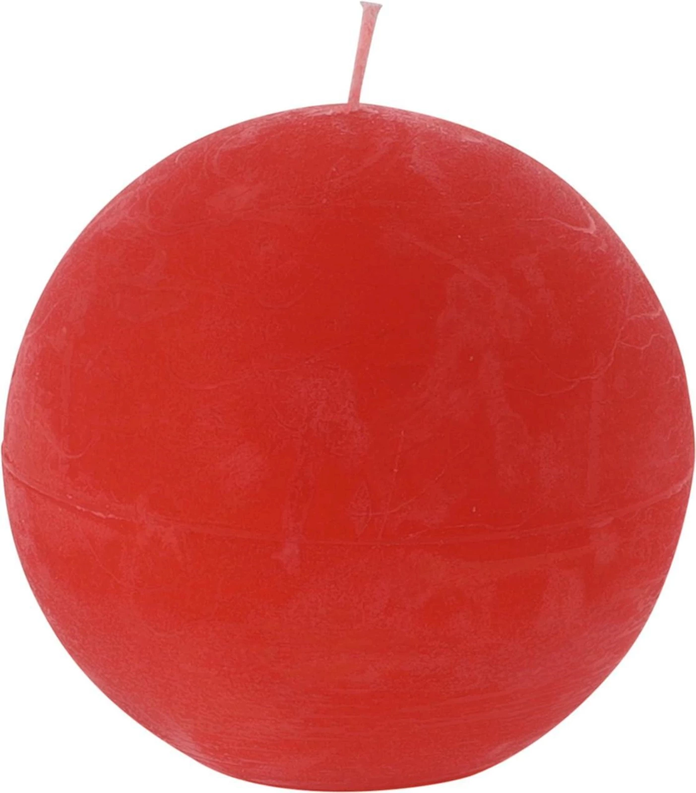 Raureifkerze Kugel rot 8×8 cm
