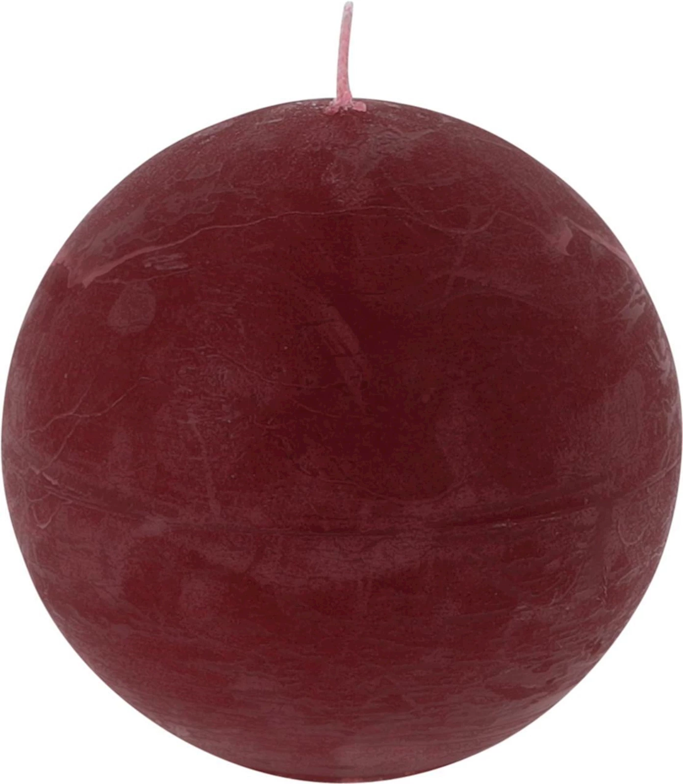 Raureifkerze Kugel antikrot 8×8 cm