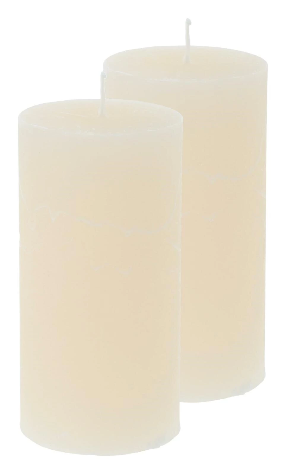 Raureifkerze champagner 5 × 10 cm