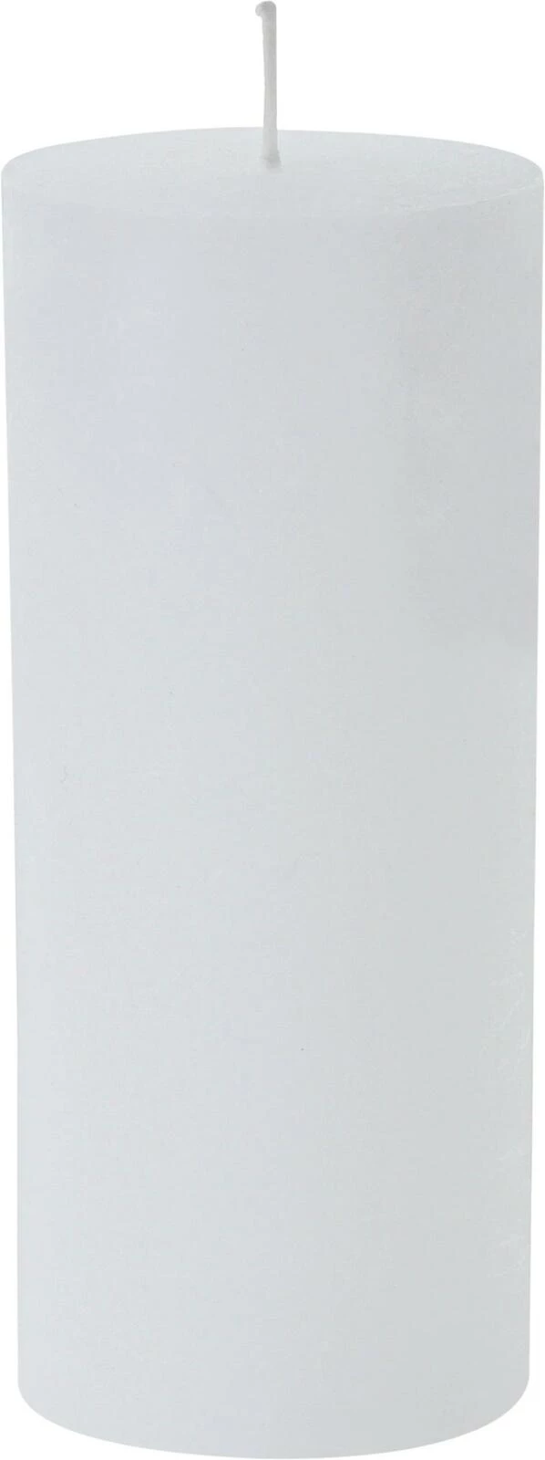 Raureifkerze weiss 6 × 14 cm