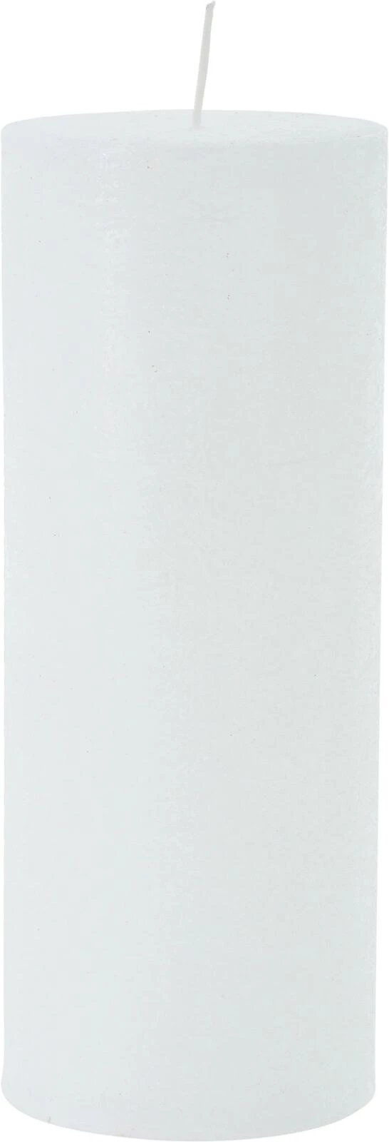 Raureifkerze weiss 7 × 18 cm