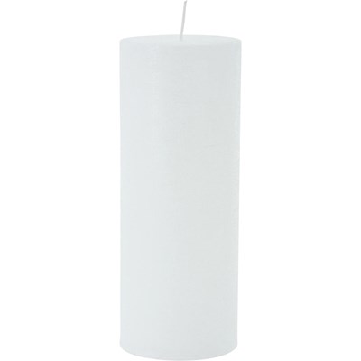 Bougie givrée blanc 7 × 18 cm