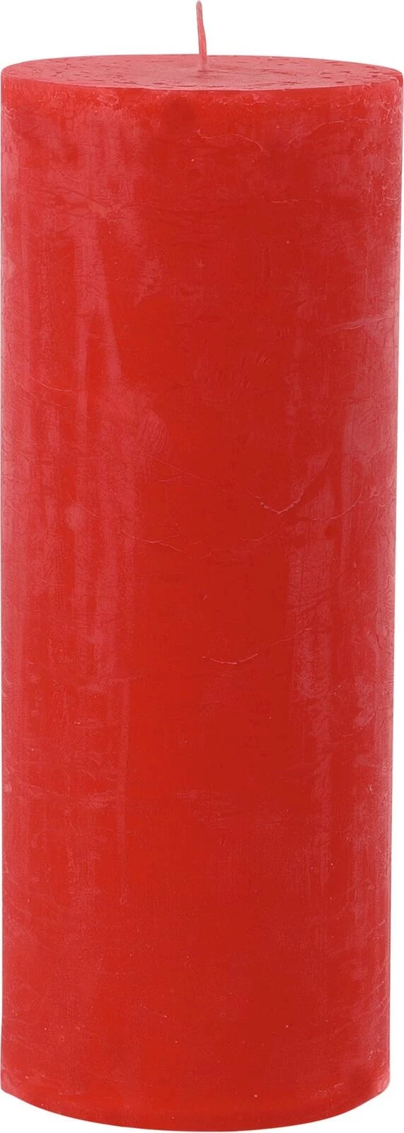 Raureifkerze rot 7 × 18 cm