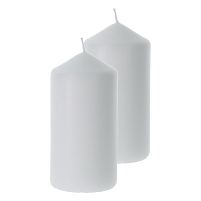 Bougie cylindrique blanc 6 × 12 cm