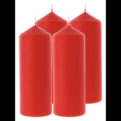 Bougie cylindrique rouge 6 ×16,5 cm