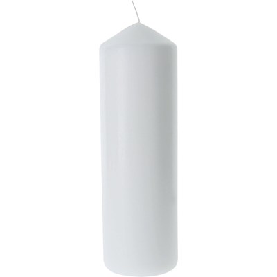 Bougie cylindrique blanc 8 × 25 cm