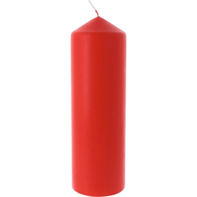 Bougie cylindrique rouge 8 × 25 cm
