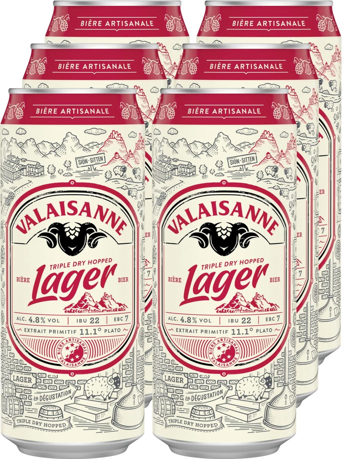 Bier Valaisanne Lager 6 × 50 cl