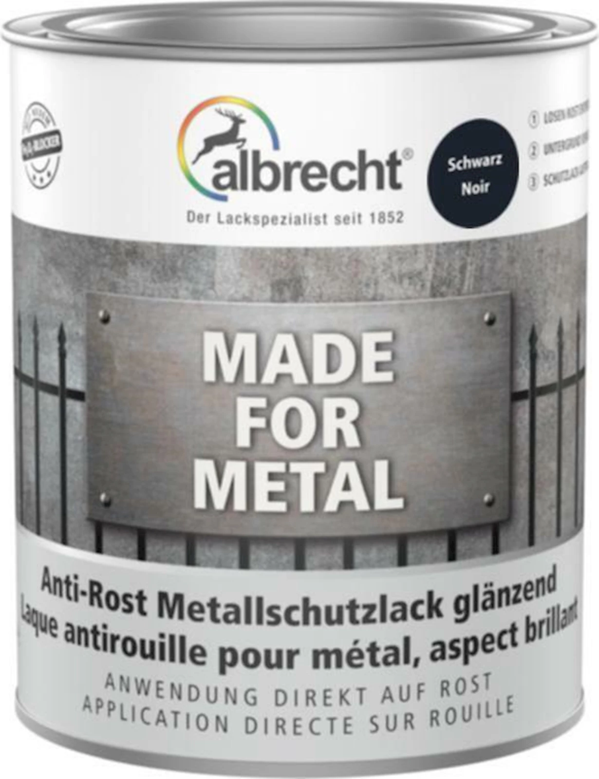 Metallschutzlack schwarz 750 ml
