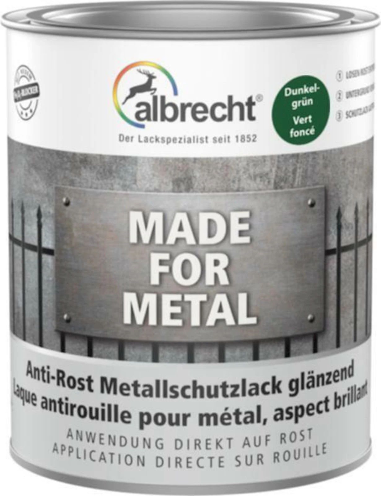Metallschutzlack dunkelgrün 750 ml