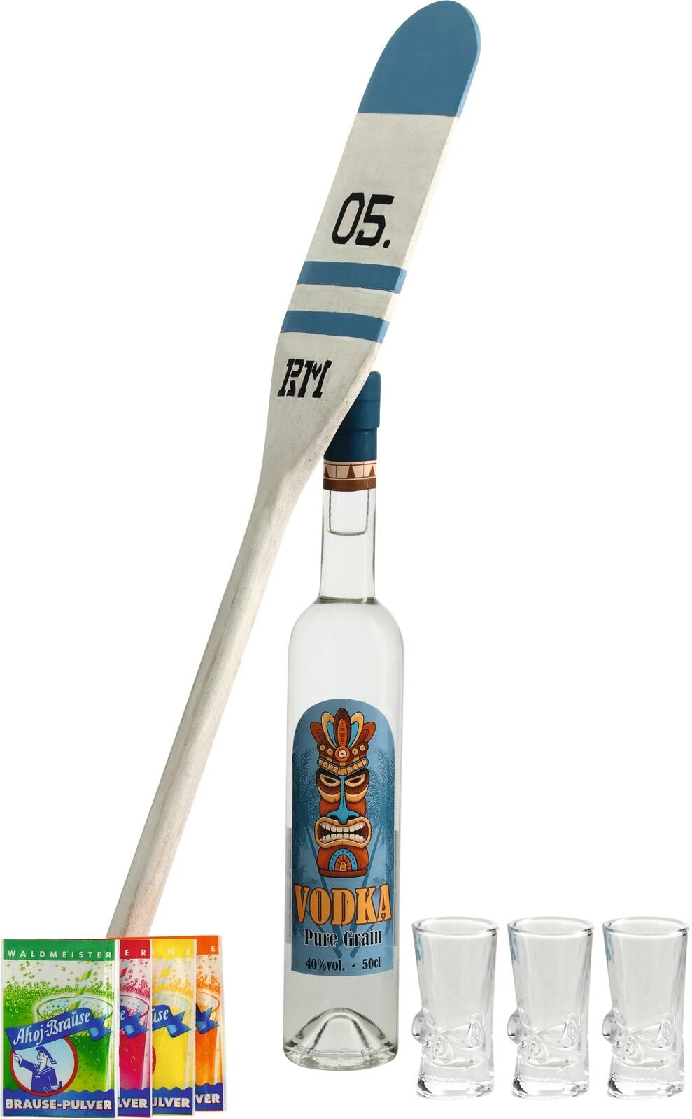 Tiki Bar Holz Paddel mit Gläser