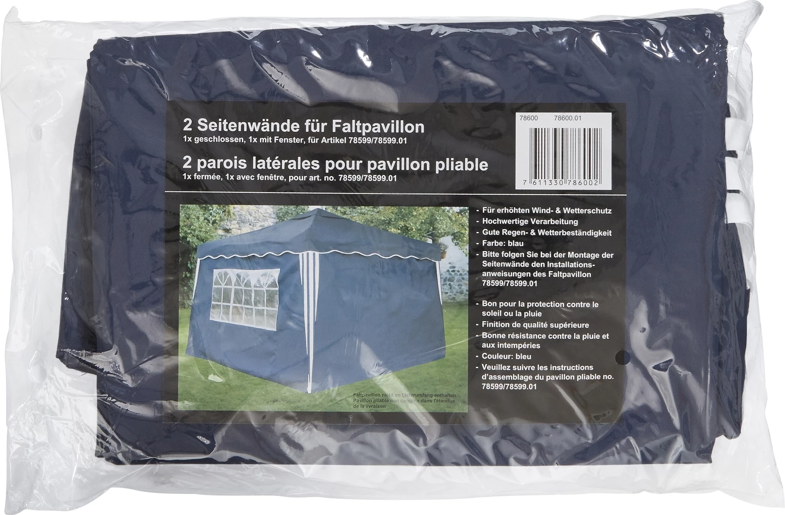 Seitenwände zu Faltpavillon blau