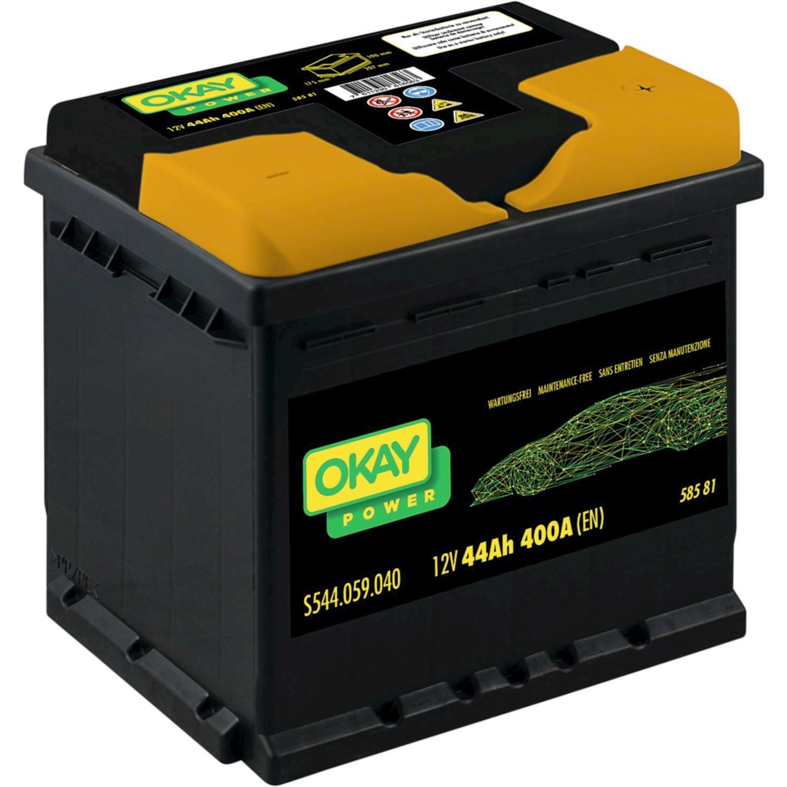 Batterie de démarrage OKAY Power 44Ah/400A Acheter - Accessoires voitures -  LANDI