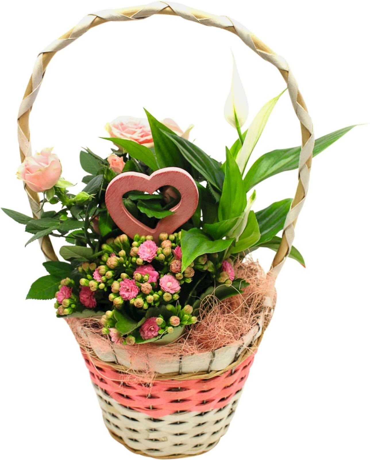 Henkelkorb mit Herz P10 cm