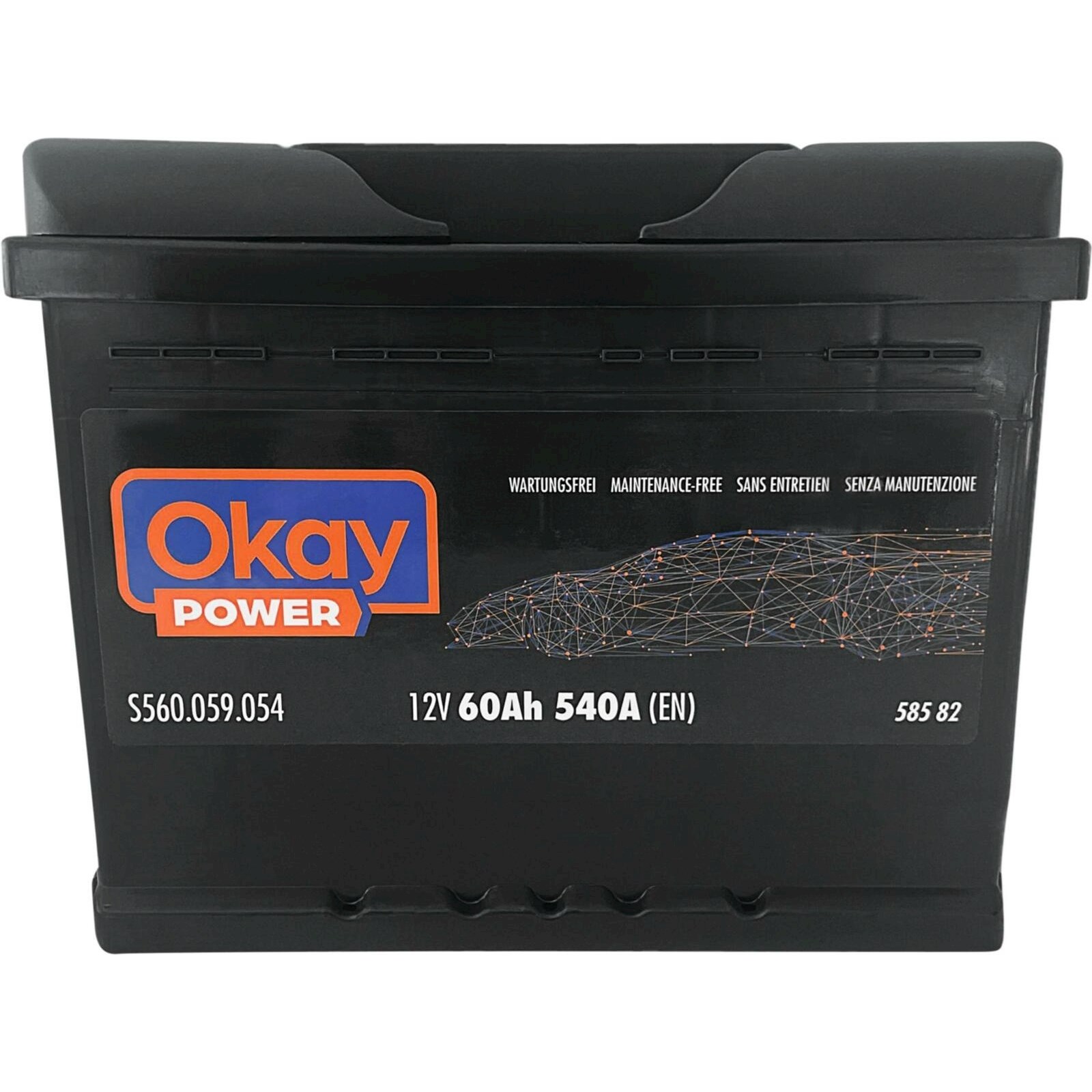 Starterbatterie OKAY Power 60Ah/540A kaufen - Auto Zubehör - LANDI