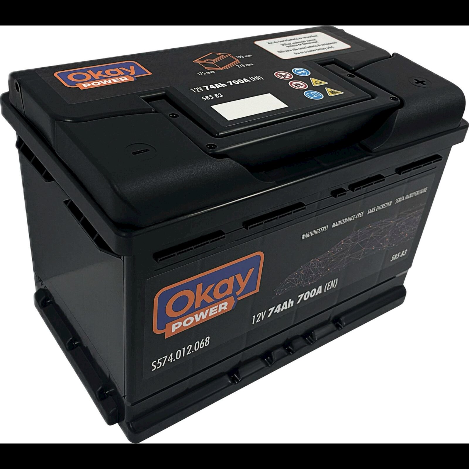 Starterbatterie OKAY Power 74Ah/700A kaufen - Auto Zubehör - LANDI