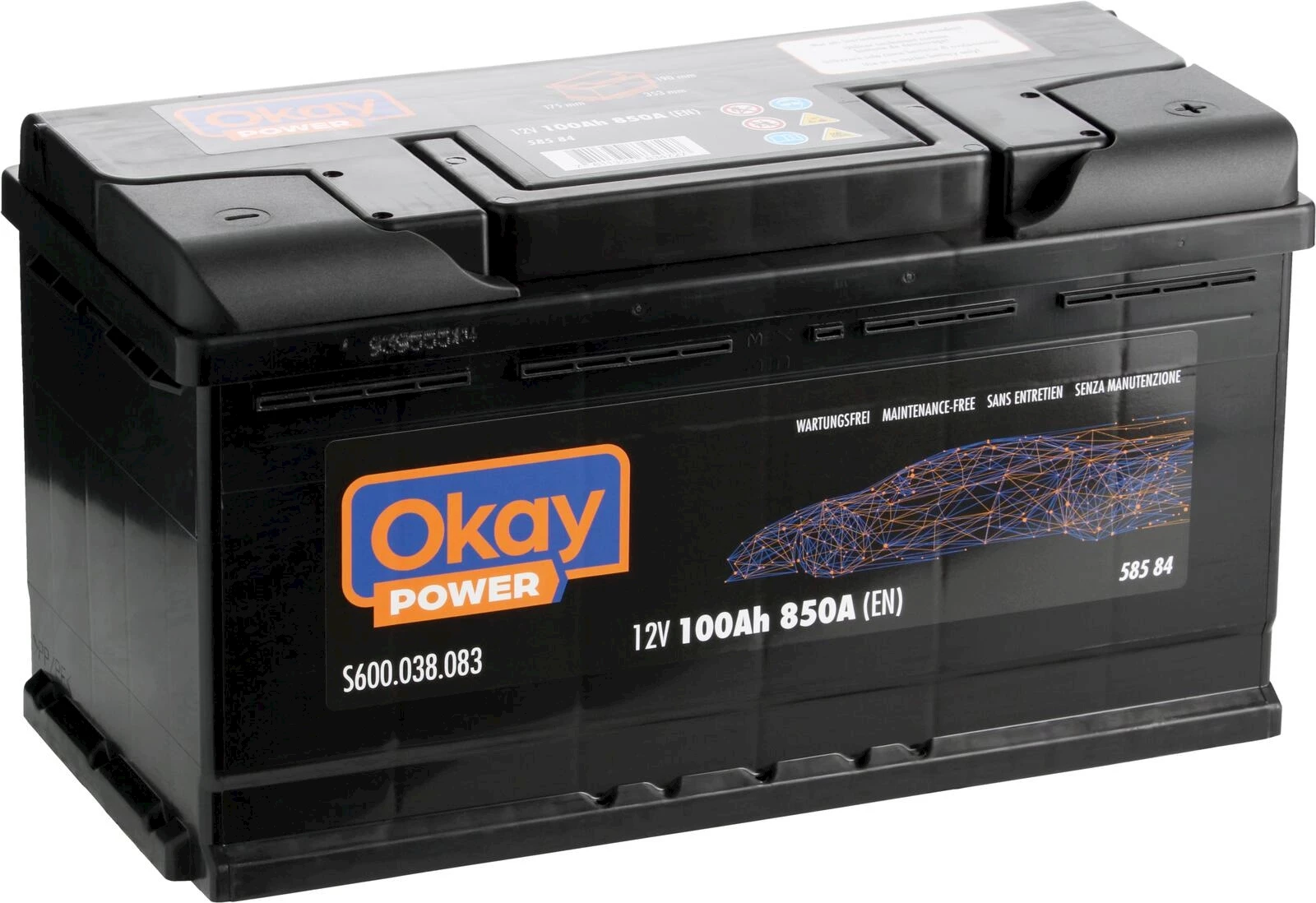 Starterbatterie OKAY Power 100Ah/850A