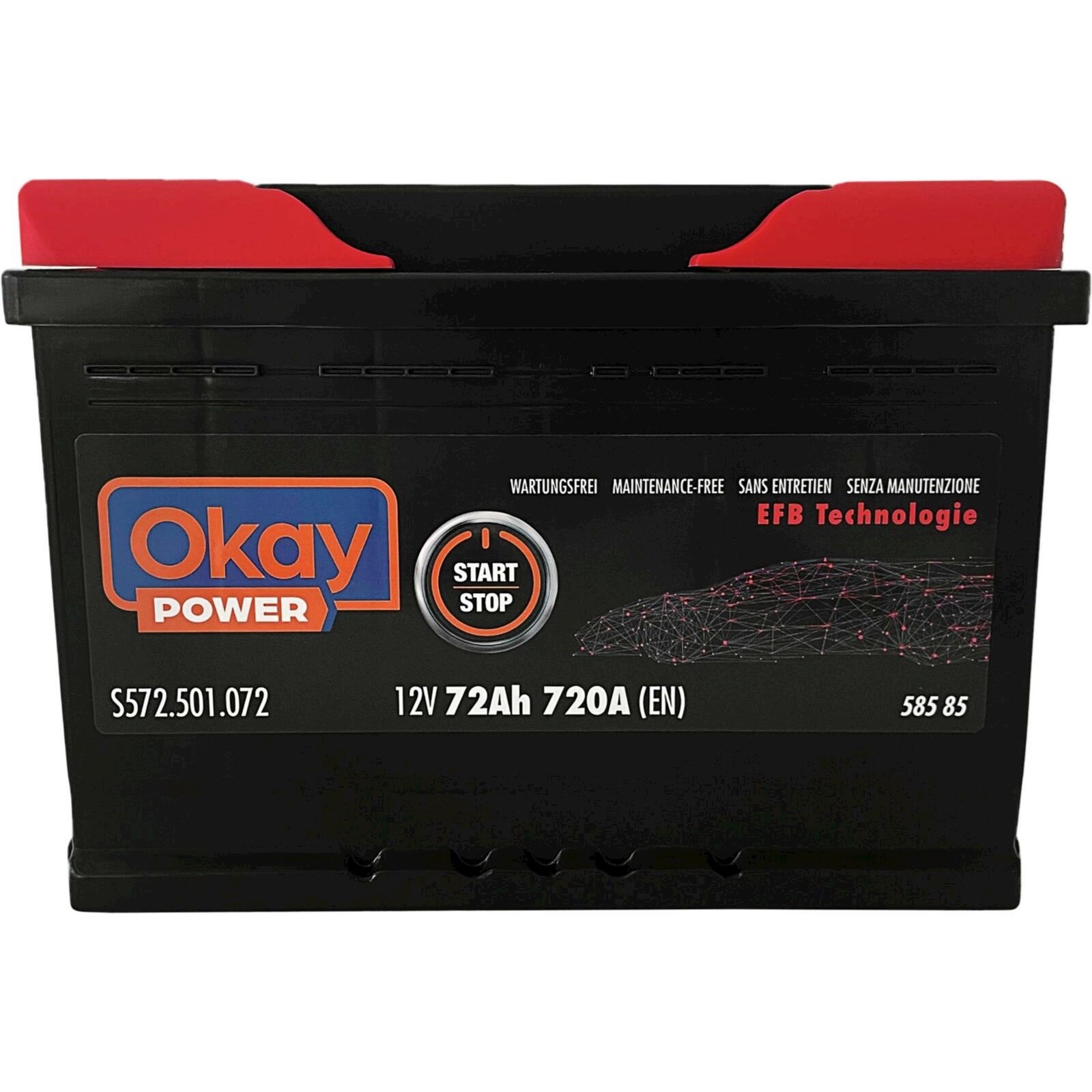 Starterbatterie OKAY EFB 72Ah/720A kaufen - Auto Zubehör - LANDI