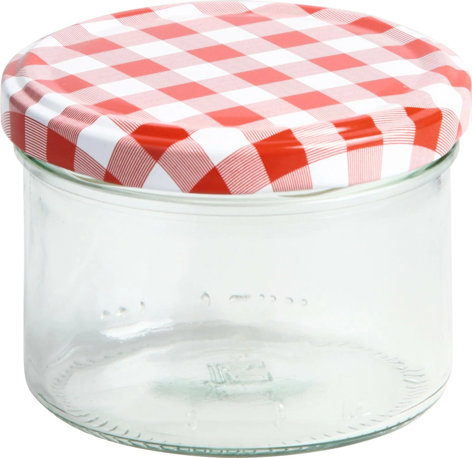 Verre confiture carreaux rouge 230 ml