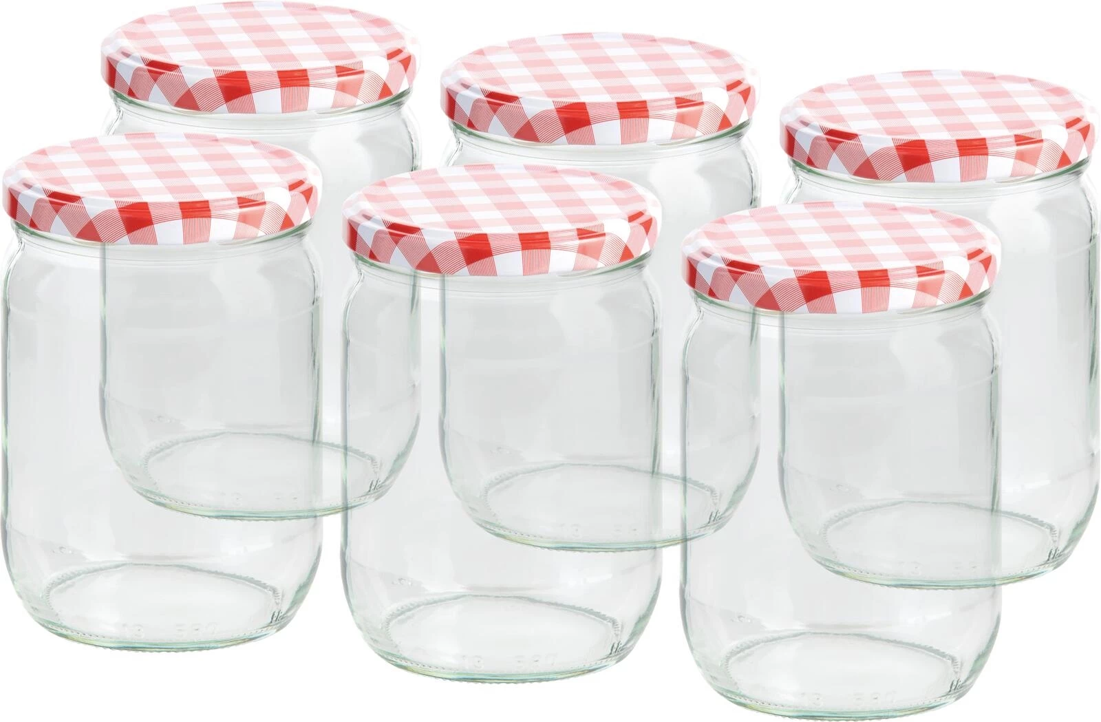 Verre confiture carreaux rouge 580 ml