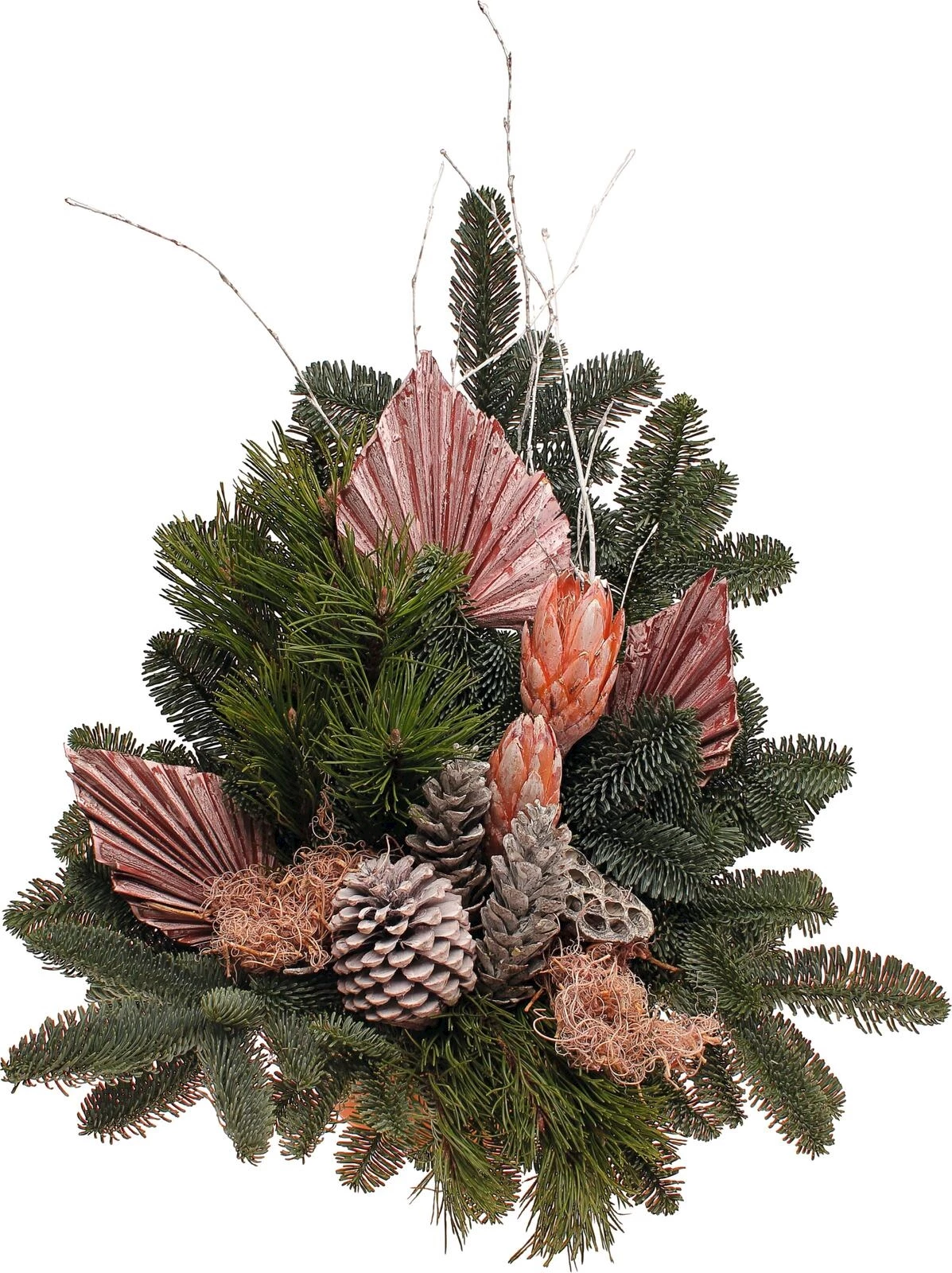 Grabschale Palmspeer altrosa