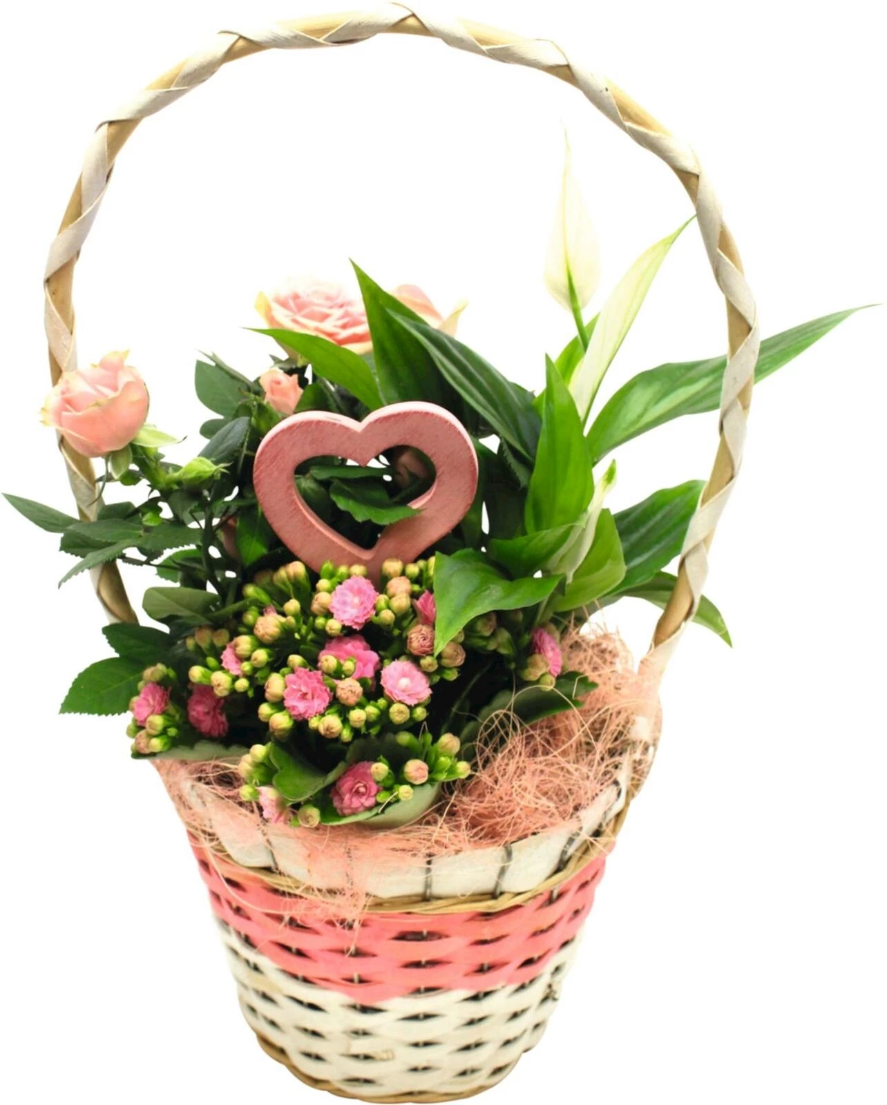 Henkelkorb bepfl.m.Herz P17 cm